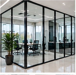 Aluminium glass partition