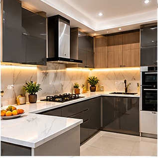 Modular kitchen installation