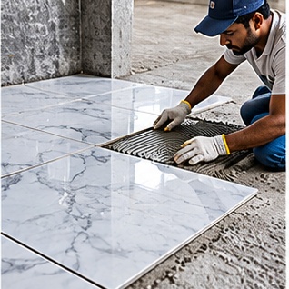 Tile and marble installation