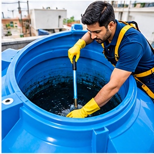 Water tank cleaning
